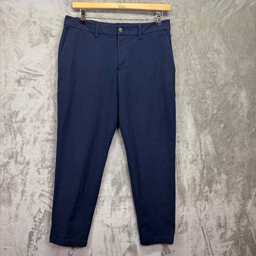Lululemon‎ Mens ABC Slim-Fit Trouser VersaTwill 34 Navy Blue Four-Way Stretch
